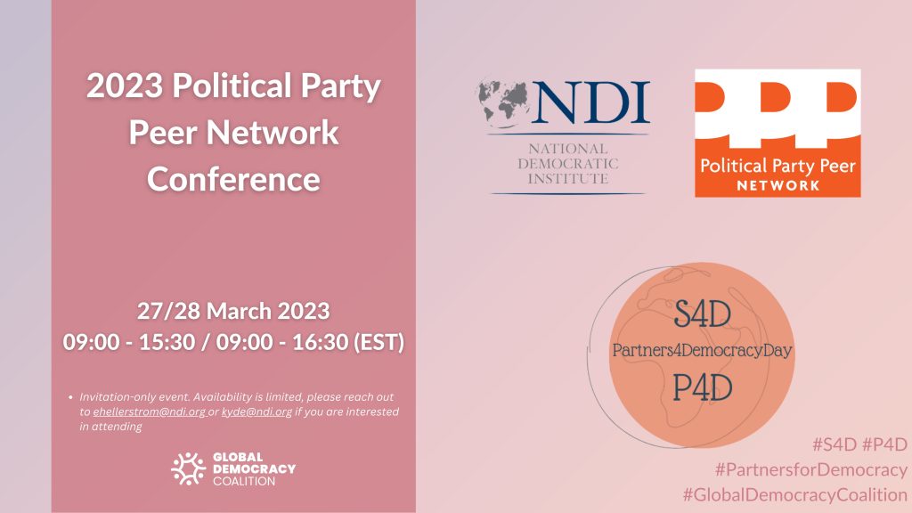 2023 Political Party Peer Network Conference Global Democracy Coalition